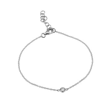 Mini Bezel Diamond Bracelet in 14k White Gold 