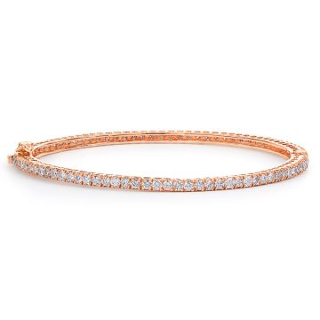 Stackable Diamond Eternity Bangle in 14K Rose Gold (4.00ct)