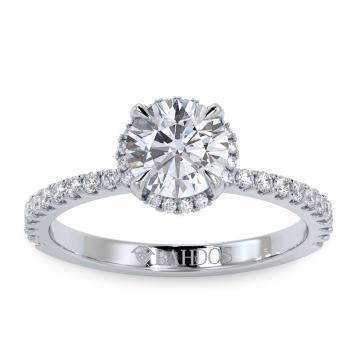 Cathedral Halo Diamond Engagement Ring
