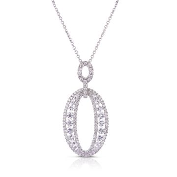 Elongated Oval Diamond Pendant in 18K White Gold (1.50ct)
