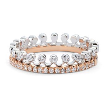 Diamond Tiara Ring in 18k Rose and White Gold (0.23ct)