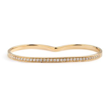 Double Finger Diamond Ring in 18K Yellow Gold (0.18ct)