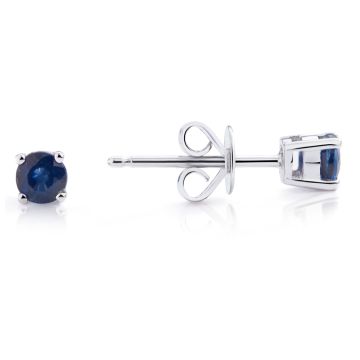 Petite Round Sapphire Studs in 14K White Gold (0.45ct)