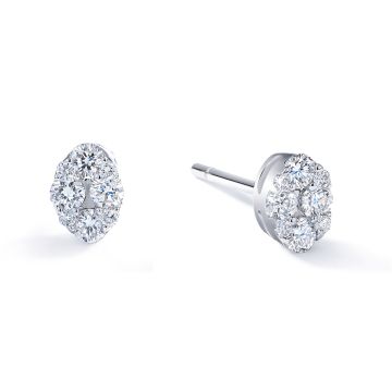 Petite Illusion Diamond Marquise Stud Earrings in 18K White Gold (0.31ct)