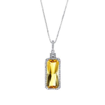 emerald-cut-citrine-diamond-white-gold-necklace