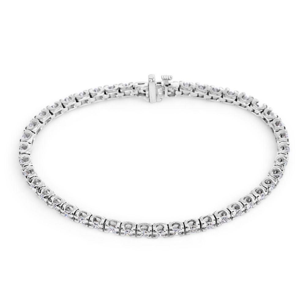 Diamond Tennis Bracelet in 14K White Gold (3.15ct)
