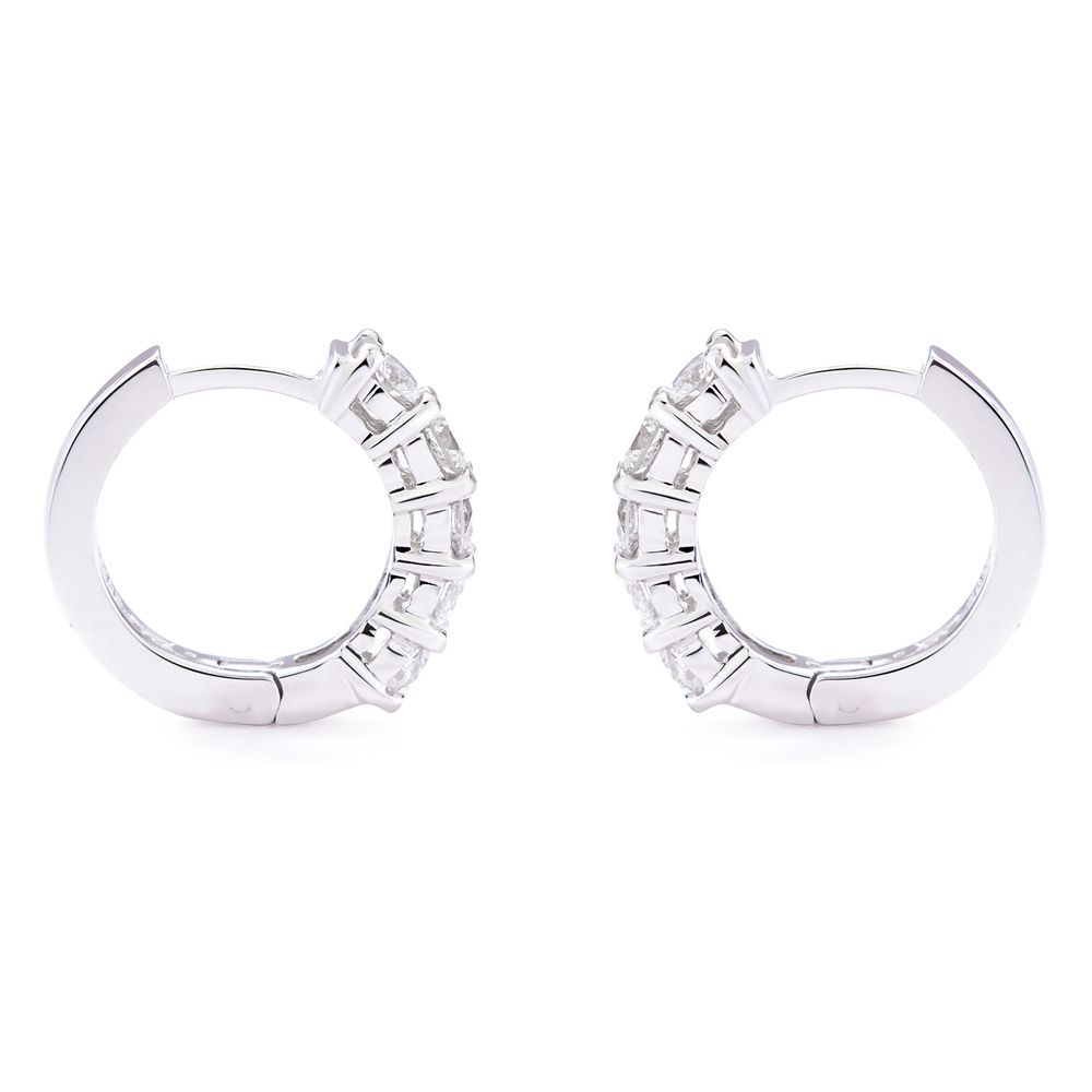Mini Diamond Hoop Earrings in 14K White Gold (1.10ct)