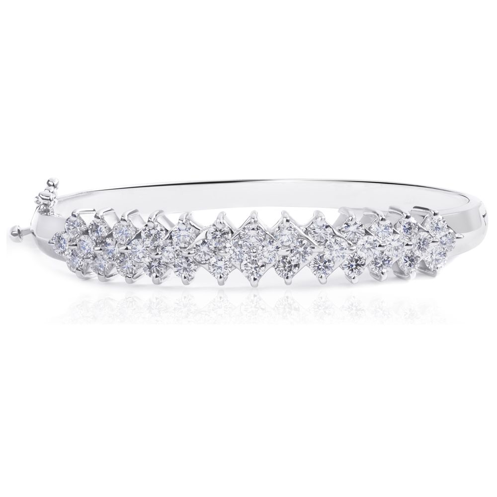 Chevron Diamond Bangle in 14K White Gold (6.01ct)