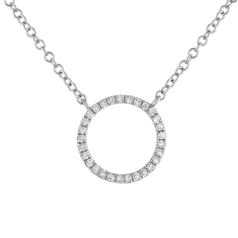 Mini Circle Diamond Necklace in 14K Gold
