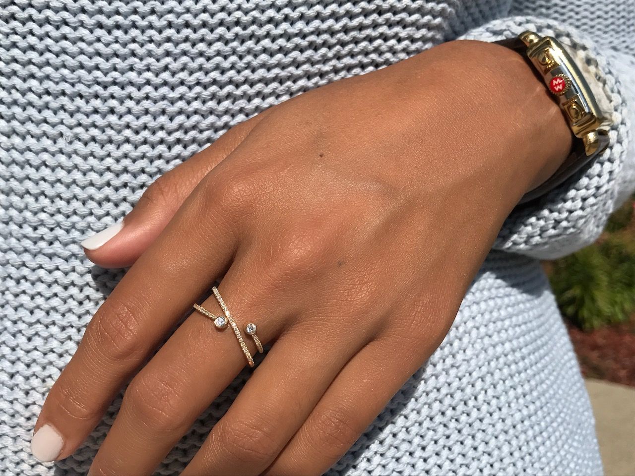 Diamond Open X Ring in 14K Yellow Gold (0.24ct)