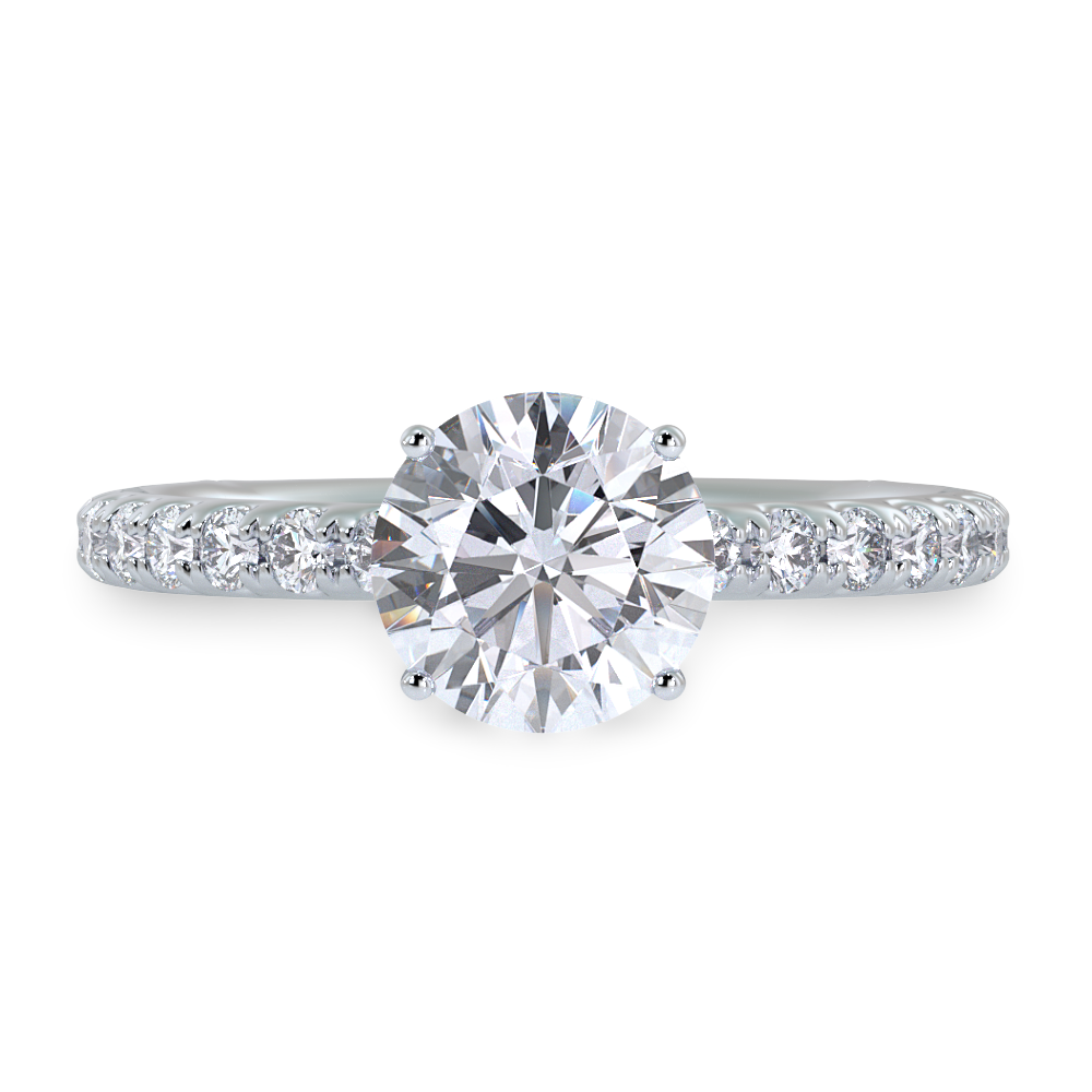 Classic Micropavé Diamond Engagement Ring