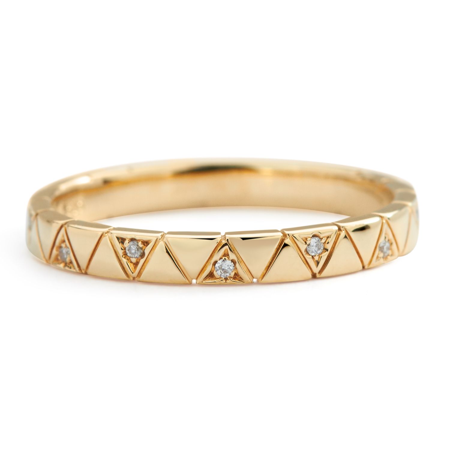 Diamond Pyramid Stackable Ring in 14K Yellow Gold (0.03ct)