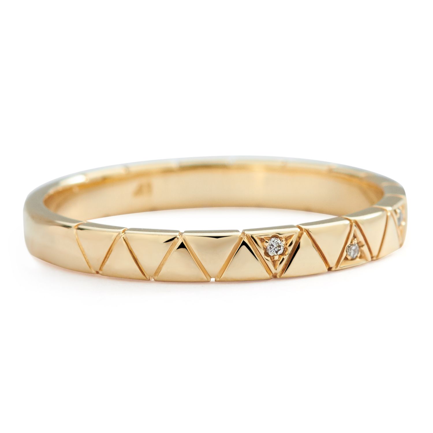 Diamond Pyramid Stackable Ring in 14K Yellow Gold (0.03ct)
