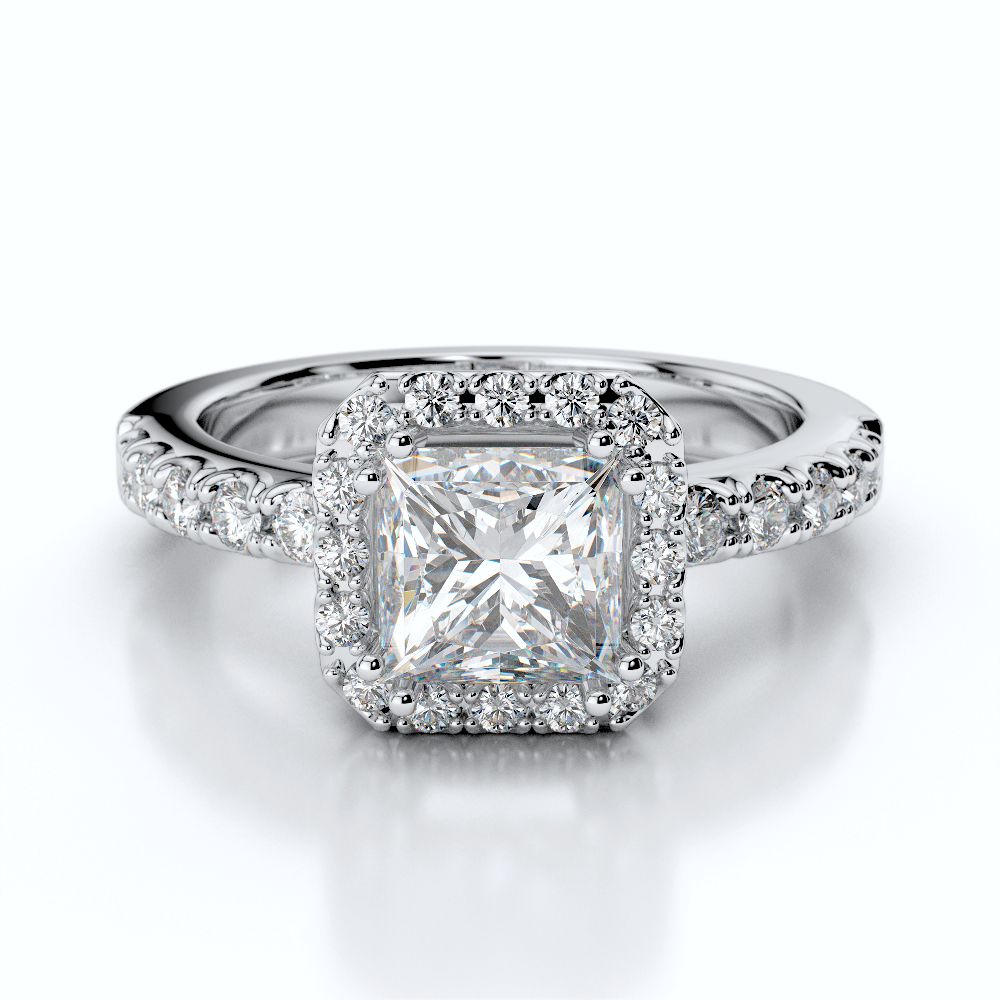 Asscher Halo Diamond Engagement Ring