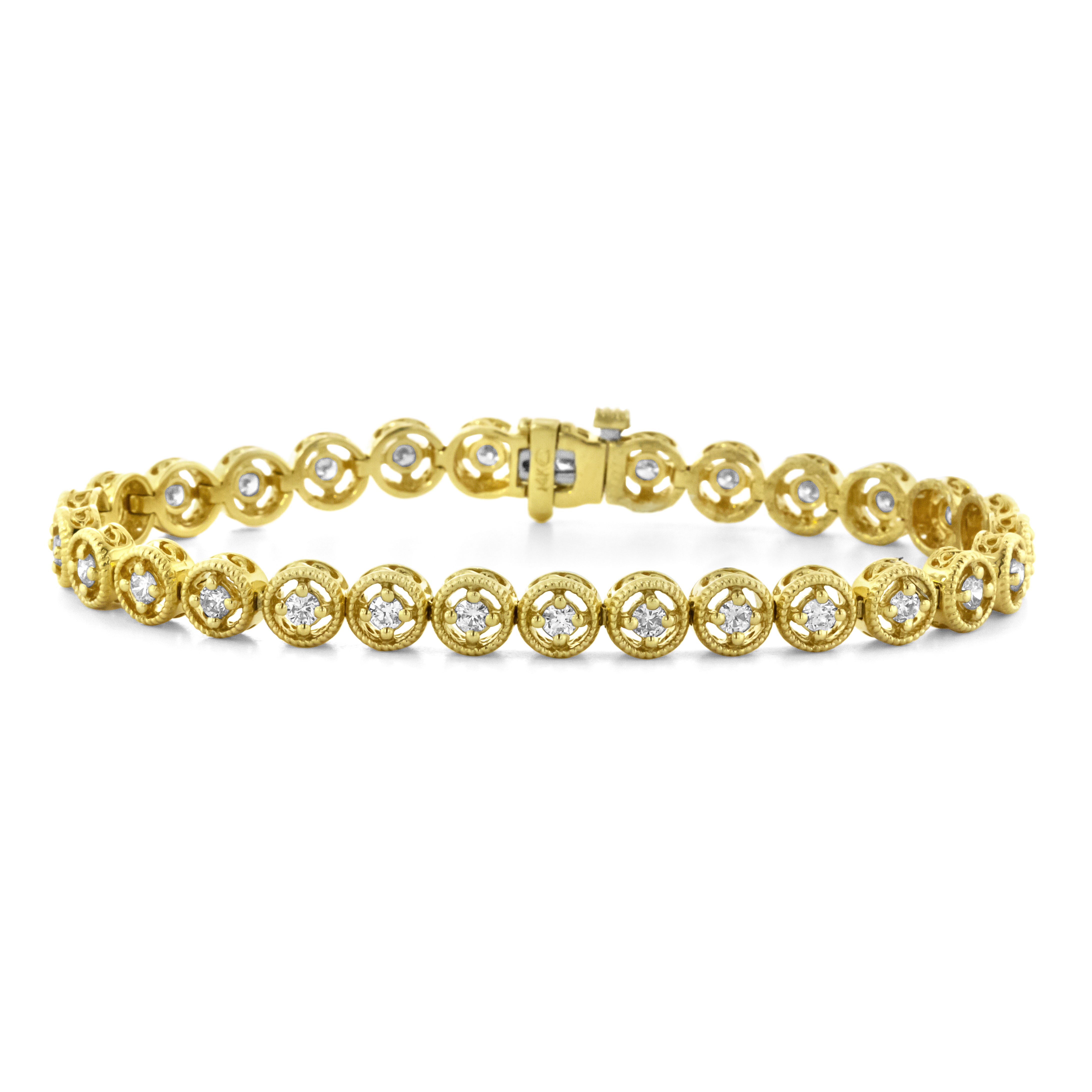 diamond-yellow-gold-tennis-bracelet
