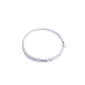 Channel Set Diamond Bangle in 14K White Gold (2.80ct)
