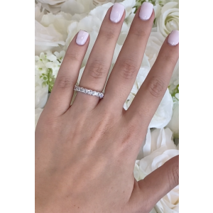 Princess Cut Diamond Eternity Wedding Band in 14K White Gold (2.6ct)