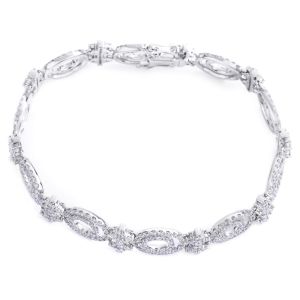 Double Oval Diamond Bracelet in 18K White Gold (6.10ct)