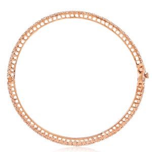 Stackable Diamond Eternity Bangle in 14K Rose Gold (4.00ct)