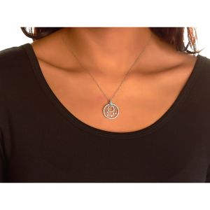Scattered Diamond Circle of Life Pendant in 14K White Gold (0.63ct)