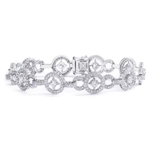 Diamond Link Bracelet in 14K White Gold (3.38ct)