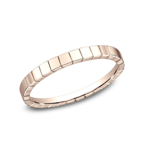 Polished Square Design Stackable Ring in 14k Rose Gold (2mm)