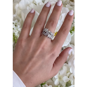 Marquise and Baguette Diamond Eternity Band in Platinum (4.5ct)