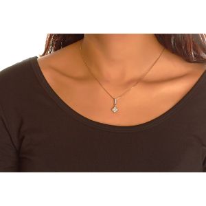 Mini Diamond Clover Pendant in 18K White and Rose Gold (0.50ct)
