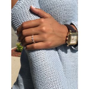 Clover Diamond Ring with Milgrain in 18k Rose Gold (0.60ct)