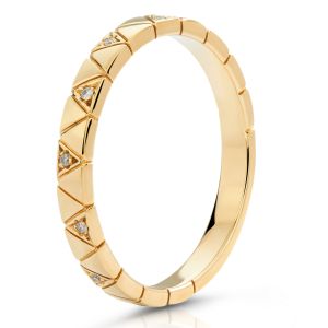Diamond Pyramid Stackable Ring in 14K Yellow Gold (0.03ct)