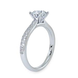Cathedral Pavé Diamond Engagement Ring