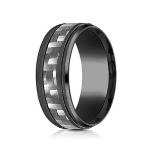 black-titanium-men's-wedding-band-carbon-fiber-inlay